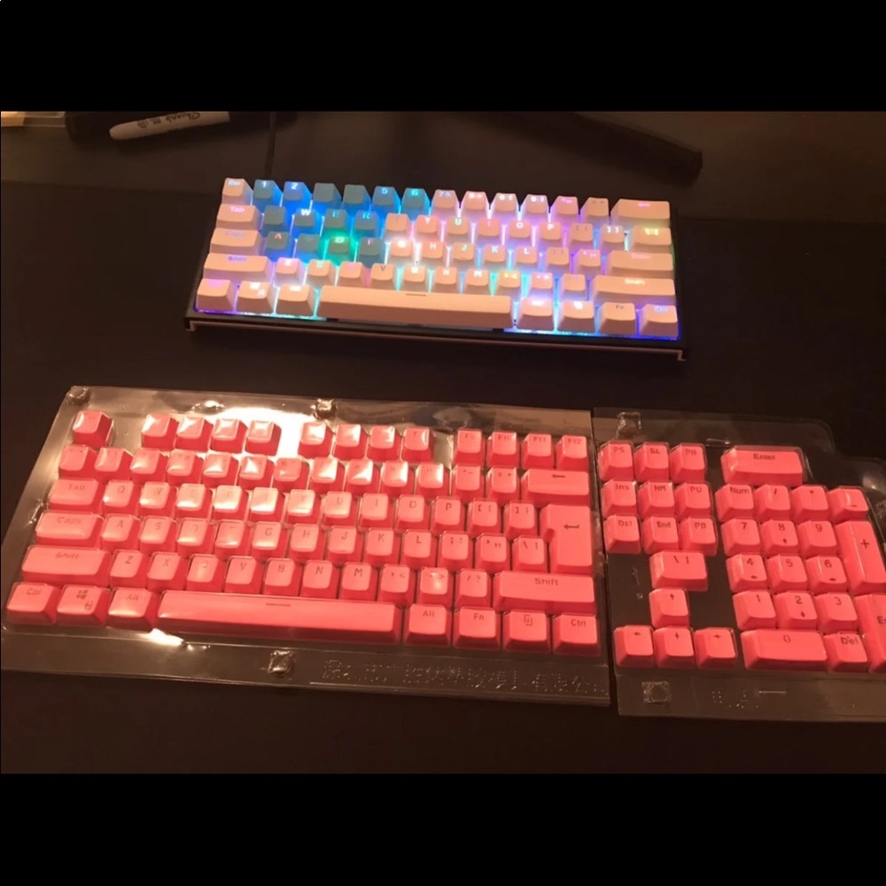 Pink full keyboard letter covers